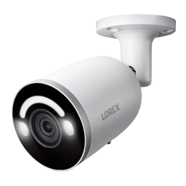 Lorex® IP Wired 4K AI Smart Security Bullet Camera with Smart Lighting and Smart Motion Detection (White)