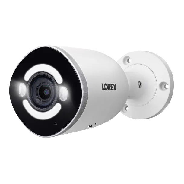 Lorex® IP Wired 4K AI Smart Security Lighting Deterrence Bullet Camera with Smart Motion Detection, White