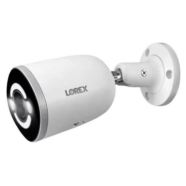 Lorex® IP Wired 4K AI Smart Security Lighting Deterrence Bullet Camera with Smart Motion Detection, White