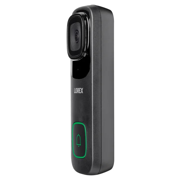 Lorex® Wi-Fi® 4K AI Smart Video Doorbell for Existing Doorbell Wiring with Chimebox and 32-GB microSD™ Card (Black)