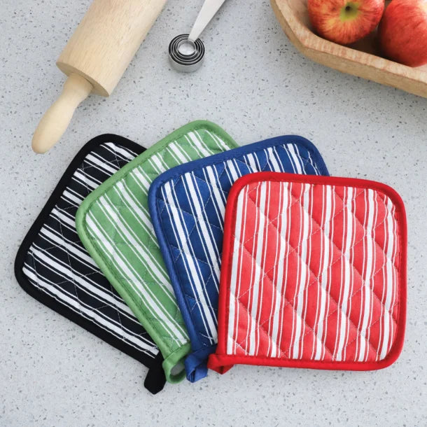 Better Houseware Striped Pot Holder (Blue)