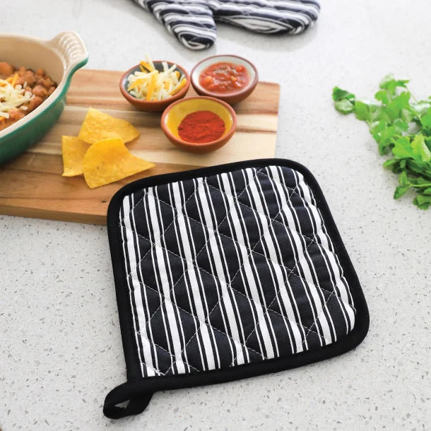 Better Houseware Striped Pot Holder (Black)