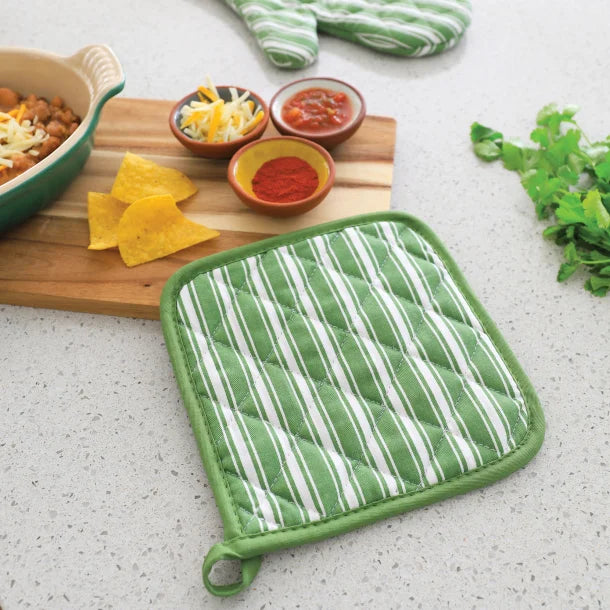 Better Houseware Striped Pot Holder (Green)