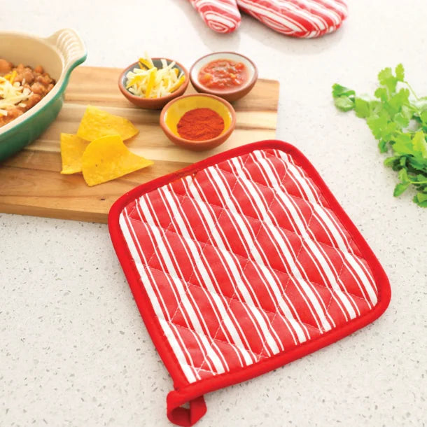 Better Houseware Striped Pot Holder (Red)