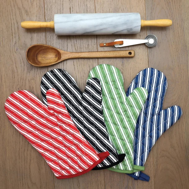 Better Houseware Striped Oven Mitt (Blue)