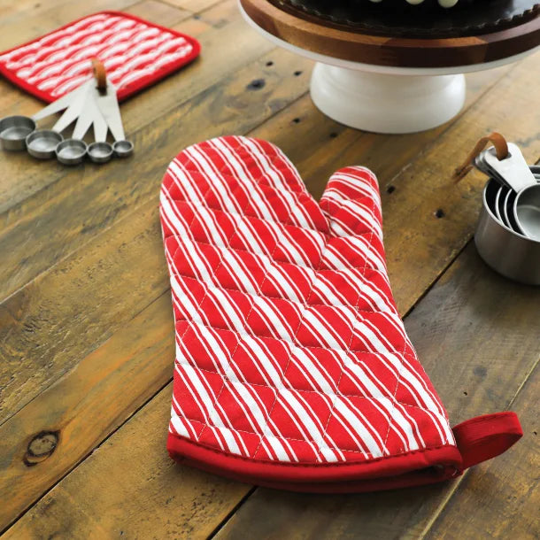 Better Houseware Striped Oven Mitt (Red)