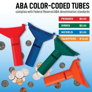 Nadex Coins™ Easy-Wrap 4-Coin Tube Set with Coin Roll Wrappers