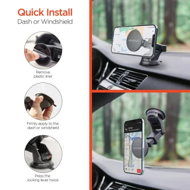 HyperGear® Mag Grip Phone Mount Kit with MagSafe® Vent, Dash, and Windshield Mounts, Black