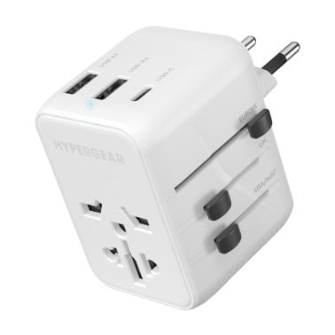 HyperGear® WorldCharge Universal Travel Adapter with USB/USB-C® (White)