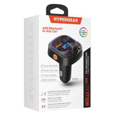 HyperGear® IntelliCast Road FM Transmitter Car Charger, Black, 15857