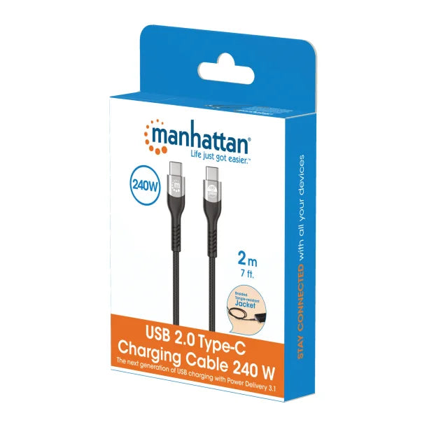 Manhattan® 240-Watt USB-C® PD 3.1 EPR Charging Cable