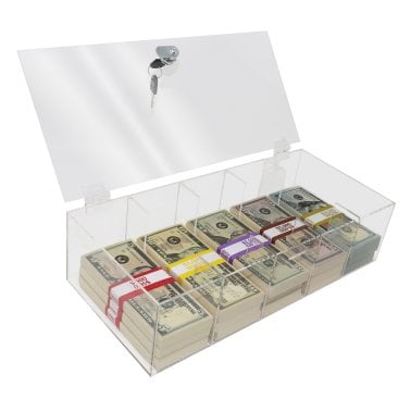 Nadex Coins™ 5-Compartment Currency Tray with Locking Cover