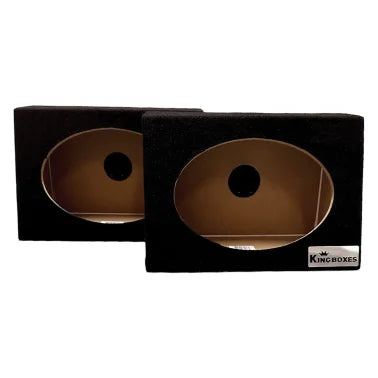 King Boxes A69 6-In. x 9-In. Wedge Single-Speaker Black Carpeted Enclosure for Car, Truck, or SUV, Pair