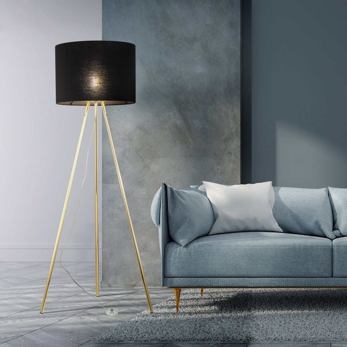 UMBERTO Black Modern  Floor Lamp  (Clearance)