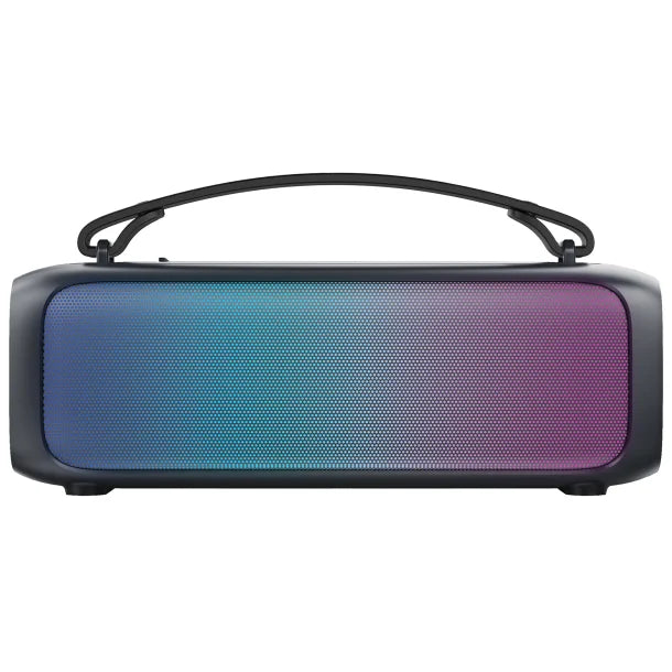 IQ Sound® Portable Bluetooth® 2.0-Channel Speaker with RGB Light Panel and Speakerphone, True Wireless, Black, IQ-3520RGB