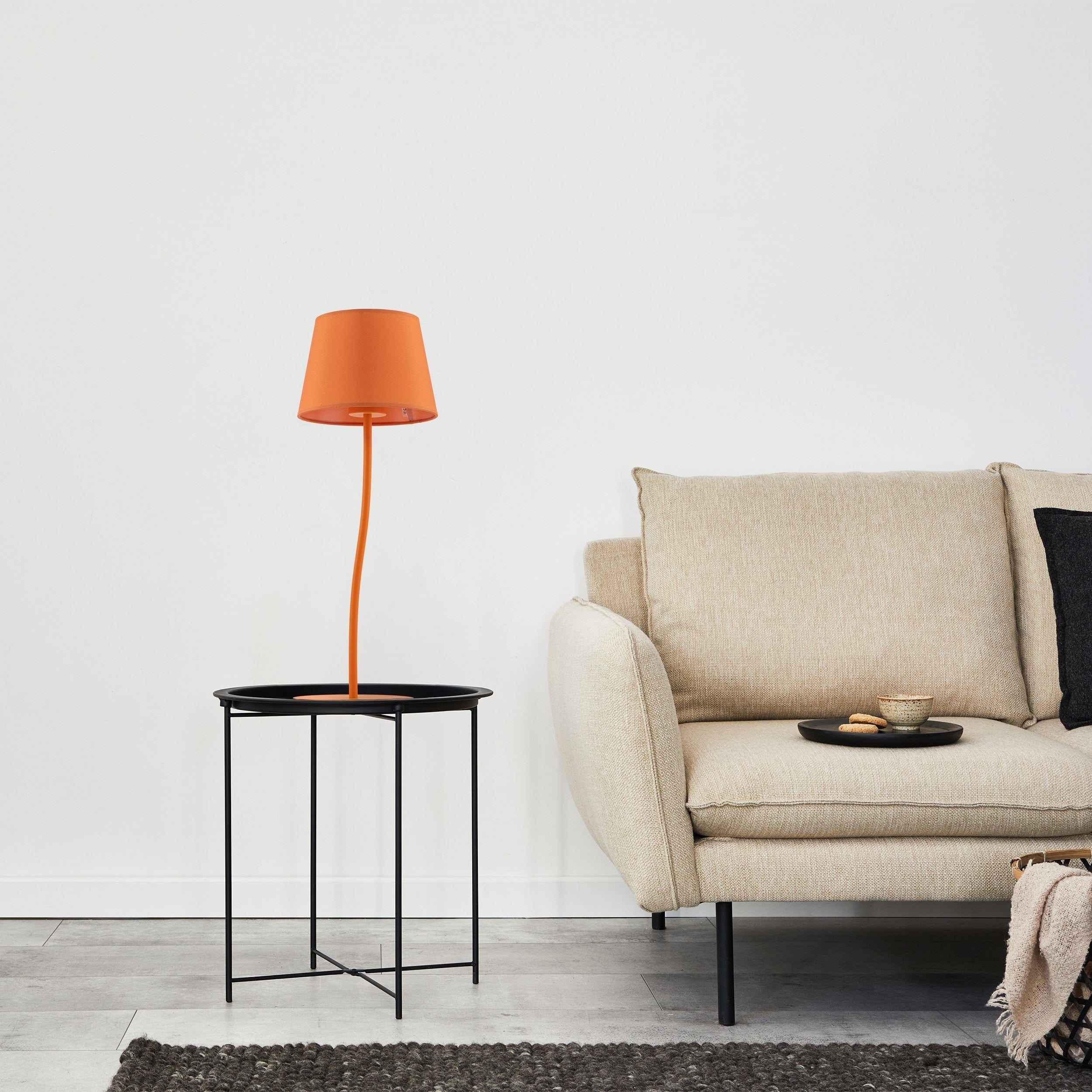 NICOLA Orange Mid-Century Modern Night Lamp for Bedroom, Living Room & Office – Retro Accent Lighting