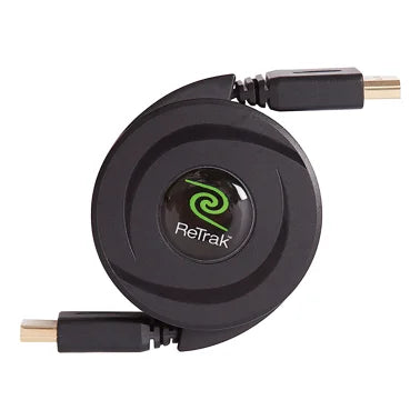 ReTrak® Retractable Standard HDMI® Cable with Mini, Micro, and DVI Adapters, 5 Ft.