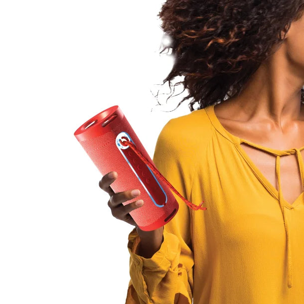 Supersonic® Portable Bluetooth® Speaker with LED Flashlight and Speakerphone, SC-2340BT (Red)