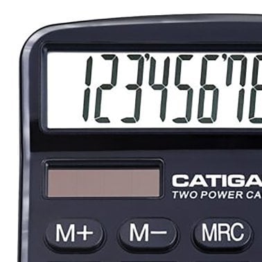 CATIGA® by Adesso® CD-2786 12-Digit Home and Office Calculator, Dual Power (Black)