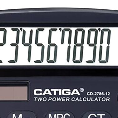 CATIGA® by Adesso® CD-2786 12-Digit Home and Office Calculator, Dual Power (Black)