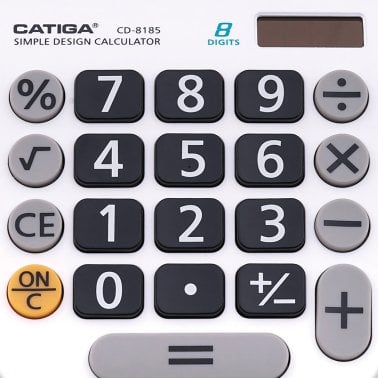 CATIGA® by Adesso® CD-8185 8-Digit Home and Office Calculator, Dual Power (White)