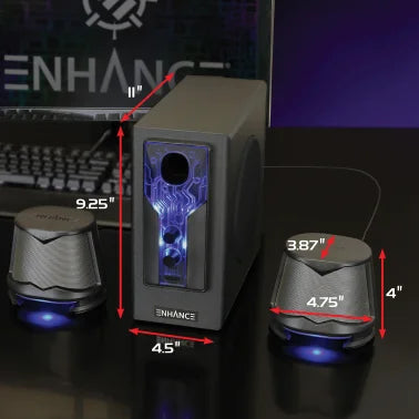 ENHANCE SB 2.1 Powered Computer Speakers with Subwoofer
