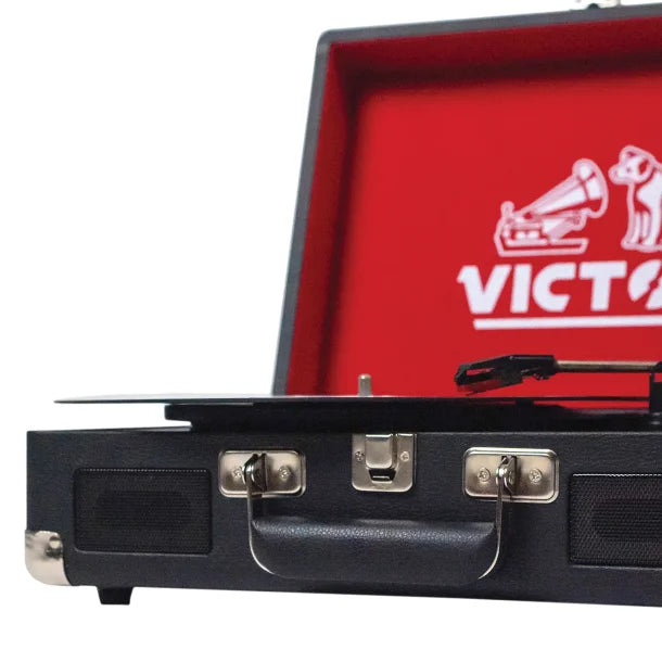 Victor® Metro Dual-Bluetooth® Belt-Drive Suitcase Turntable, VSRP-800 (Black)