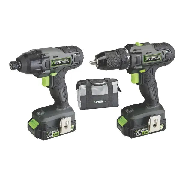 Genesis™ 20-Volt Cordless Li-Ion 2-Speed Drill Driver/Impact Driver Combo Kit, GL20DIDKB2