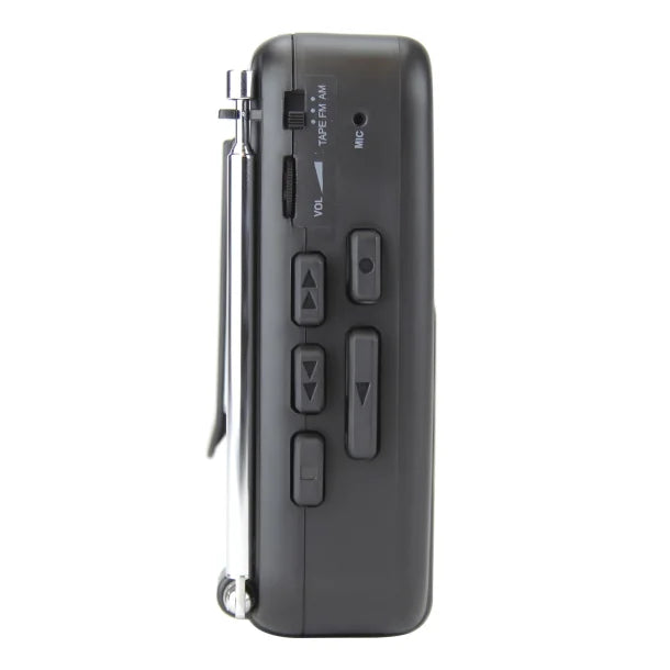 Emerson® Portable Cassette Player with AM/FM Radio, Earbuds, and Bluetooth® Out, Gray, EPC-1001