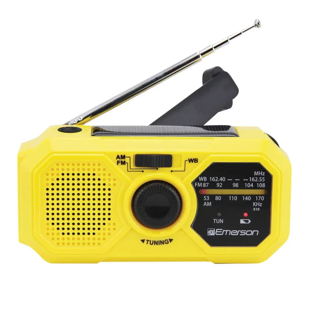 Emerson® Emergency AM/FM Portable Weather Radio and Power Bank, Yellow, ER-7050