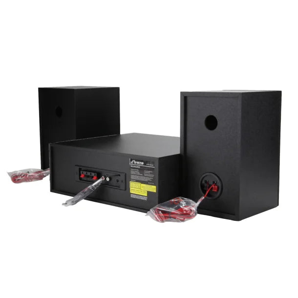 Victor® Milwaukee Desktop Home Stereo System with CD Player, FM Radio, Detached Speakers, and Bluetooth®, VDTS-4450-SL