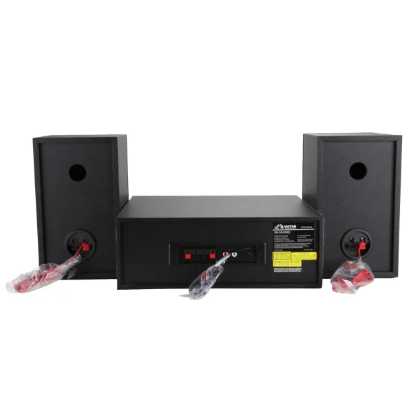 Victor® Milwaukee Desktop Home Stereo System with CD Player, FM Radio, Detached Speakers, and Bluetooth®, VDTS-4450-SL