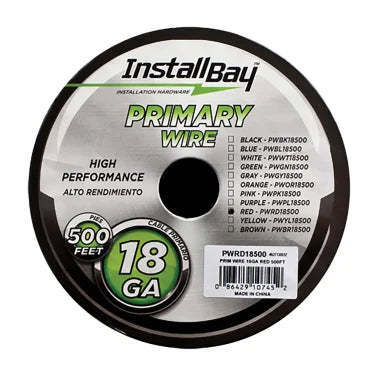 Install Bay® 18-Gauge All-Copper Primary Wire, 500 Ft. (Red)