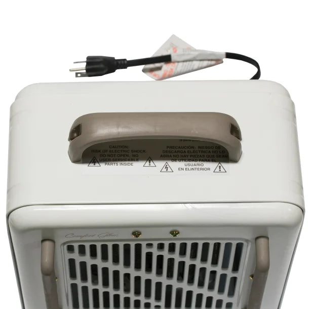 Comfort Glow® EUH352 1,500-Watt-Max Portable Electric Forced-Air Milkhouse-Style Utility Heater, White and Gray