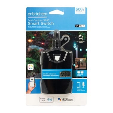 Enbrighten® Dual-Outlet Outdoor Wi-Fi® Smart Plug, 71018, Black