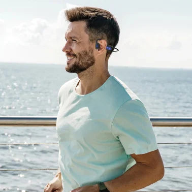 OPN Sound® Mezzo+ Bluetooth® Bone-Conduction Neckband Sports Headphones with Microphone, Black and Blue