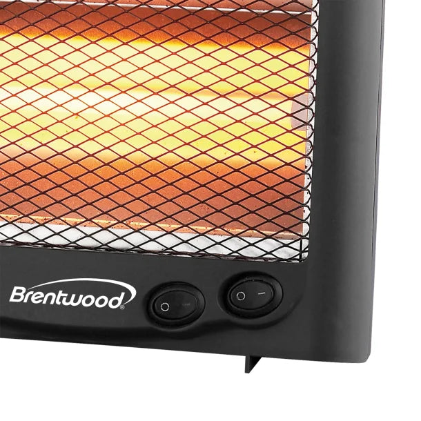 Brentwood® Kool Zone H-Q600BK 600-Watt-Max Portable Quartz Space Heater, Black