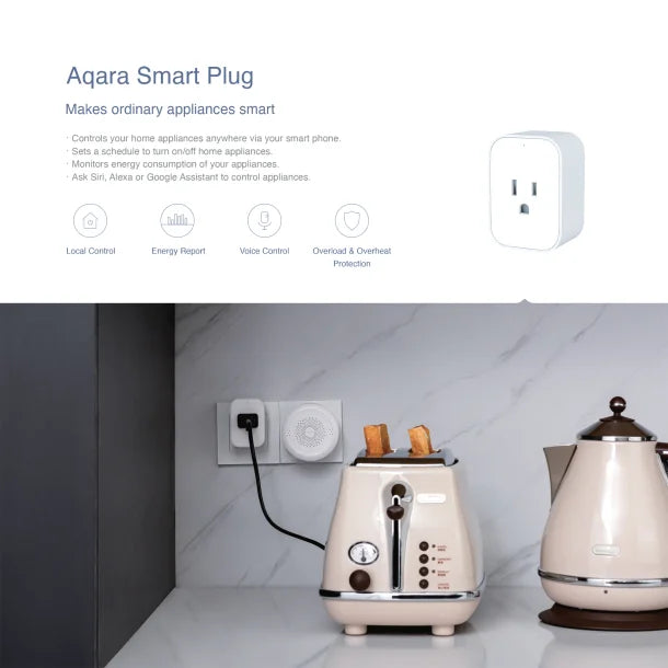 Aqara® Wi-Fi®, Alexa®, Siri®, and Zigbee®-Compatible Smart Plug