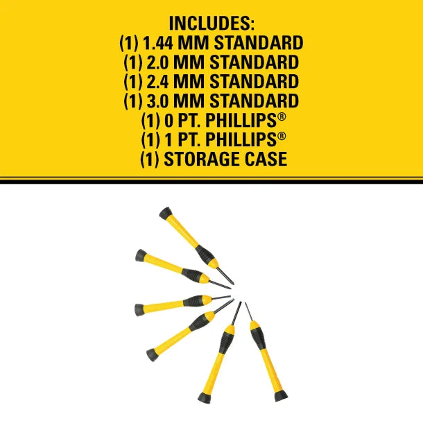 STANLEY® 6-Piece Precision Screwdriver Set with Storage Case, 66-052