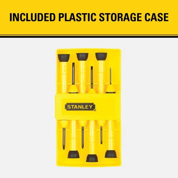 STANLEY® 6-Piece Precision Screwdriver Set with Storage Case, 66-052