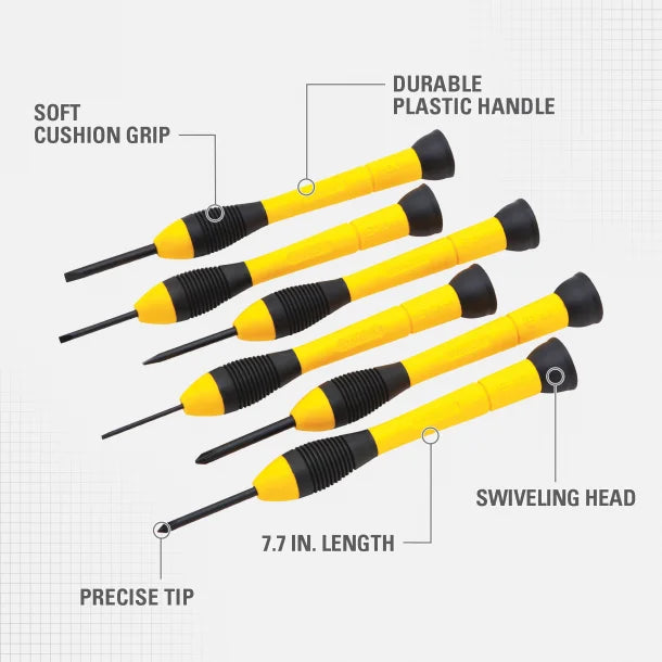 STANLEY® 6-Piece Precision Screwdriver Set with Storage Case, 66-052