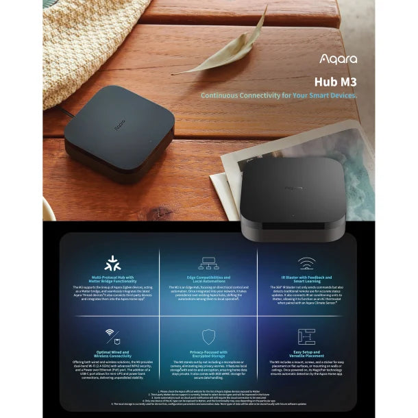 Aqara® Hub M3 Multi-Protocol and Matter™ Bridge Smart Home Hub with Built-in Speaker and IR Blaster