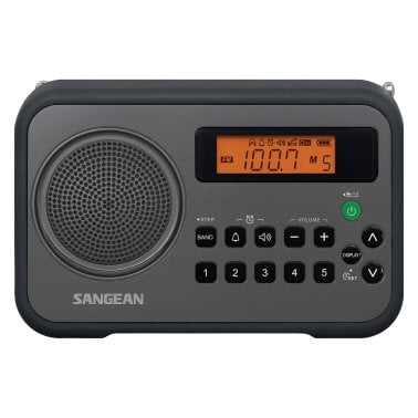 Sangean® AM/FM Digital Portable Receiver with Alarm Clock (Black)