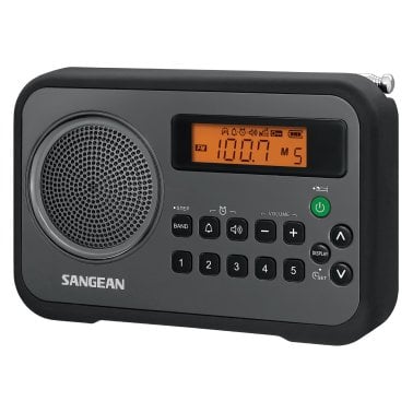 Sangean® AM/FM Digital Portable Receiver with Alarm Clock (Black)