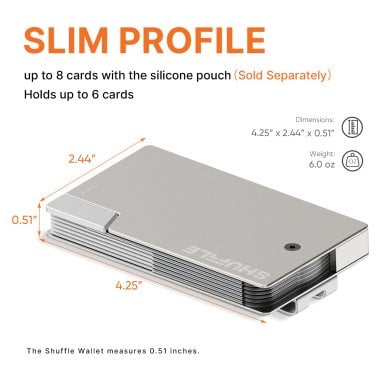 Shuffle® Card Wallet 1.0 (Raw Titanium)