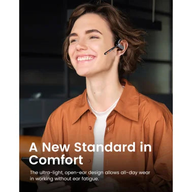EKSAtelecom S30 Bluetooth® Open-Ear Air-Conduction Headset with Microphone, True Wireless with Charging Case, Black