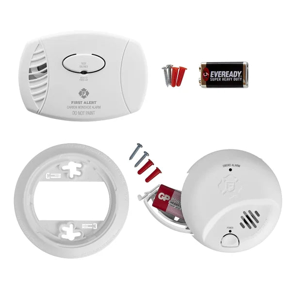 First Alert® Standard Battery-Operated Smoke Alarm and CO Alarm Value 2 Pack with Models SMI100 and CO400