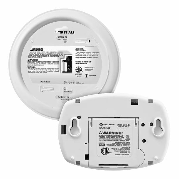 First Alert® Standard Battery-Operated Smoke Alarm and CO Alarm Value 2 Pack with Models SMI100 and CO400