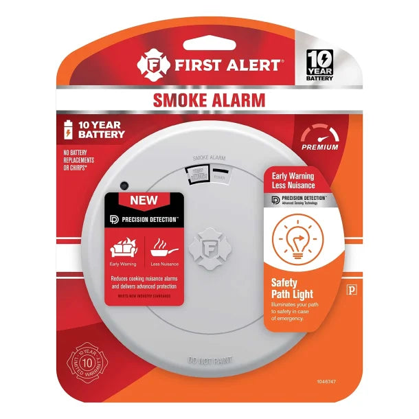 First Alert® SM210L Sealed 10-Year-Battery Smoke Alarm with Safety Path Light and Slim Profile