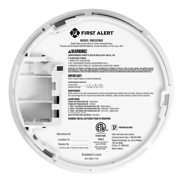 First Alert® SM210M Sealed 10-Year-Battery Micro Smoke Alarm